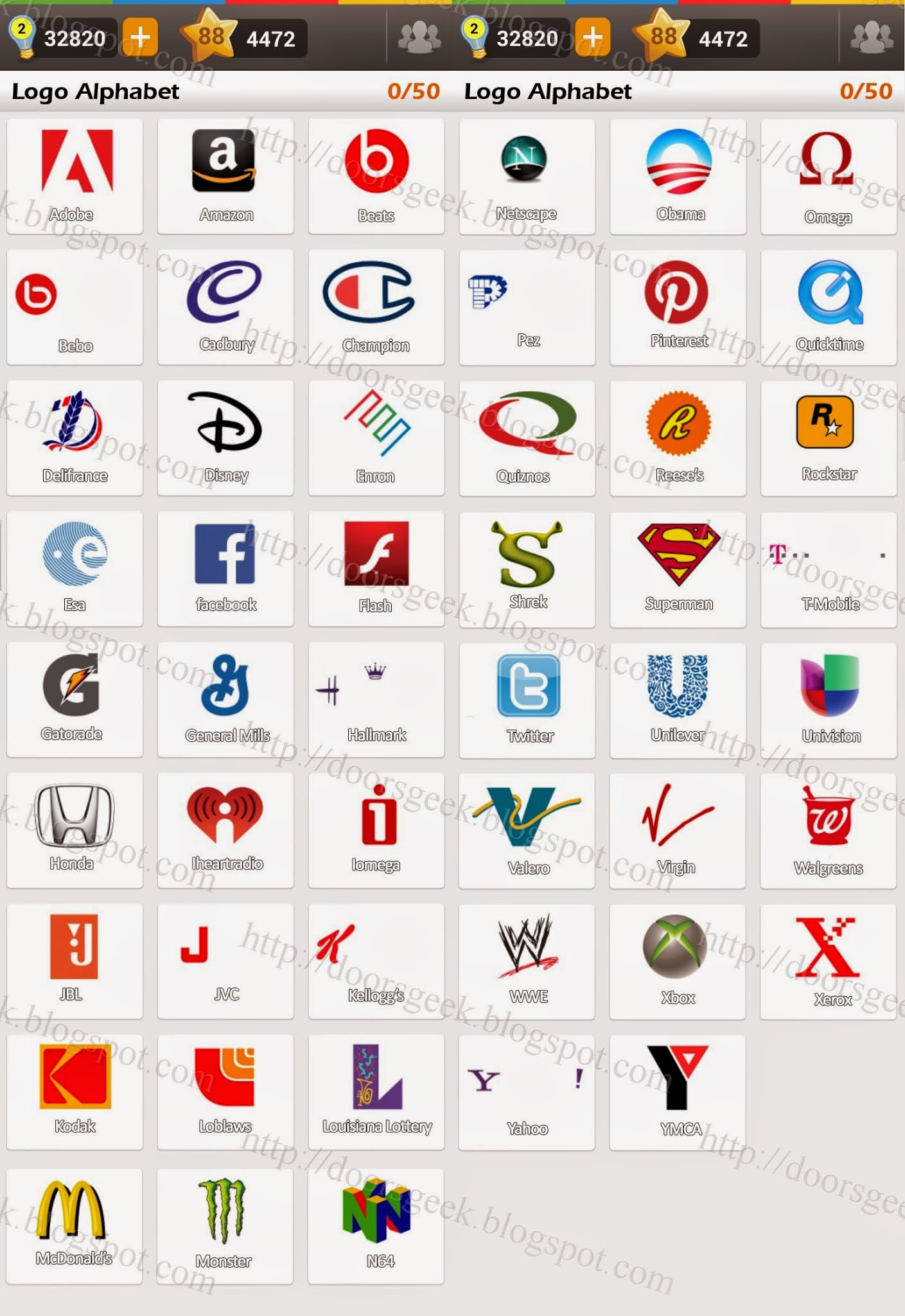 Byen Sløset kantsten Logo Game: Guess the Brand [Bonus] Logo Alphabet ~ Doors Geek