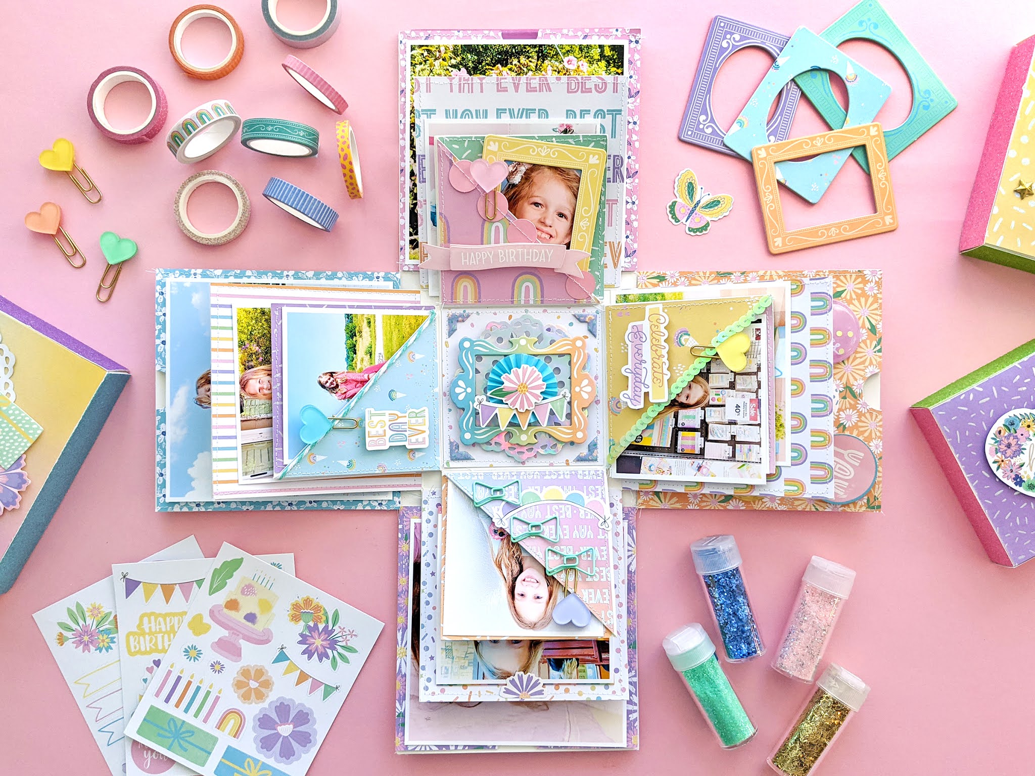 Birthday Memory Explosion Box Zoom Class with Michaels Paige Taylor Evans