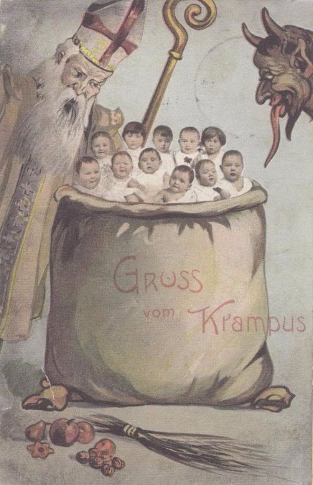 Creepy Krampus 30 Vintage Postcards Of The Devil Santa Claus From