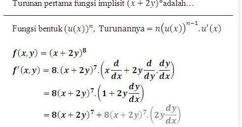 Turunan Fungsi Implisit Parameter Dan Tingkat Tinggi Kalkulus 1