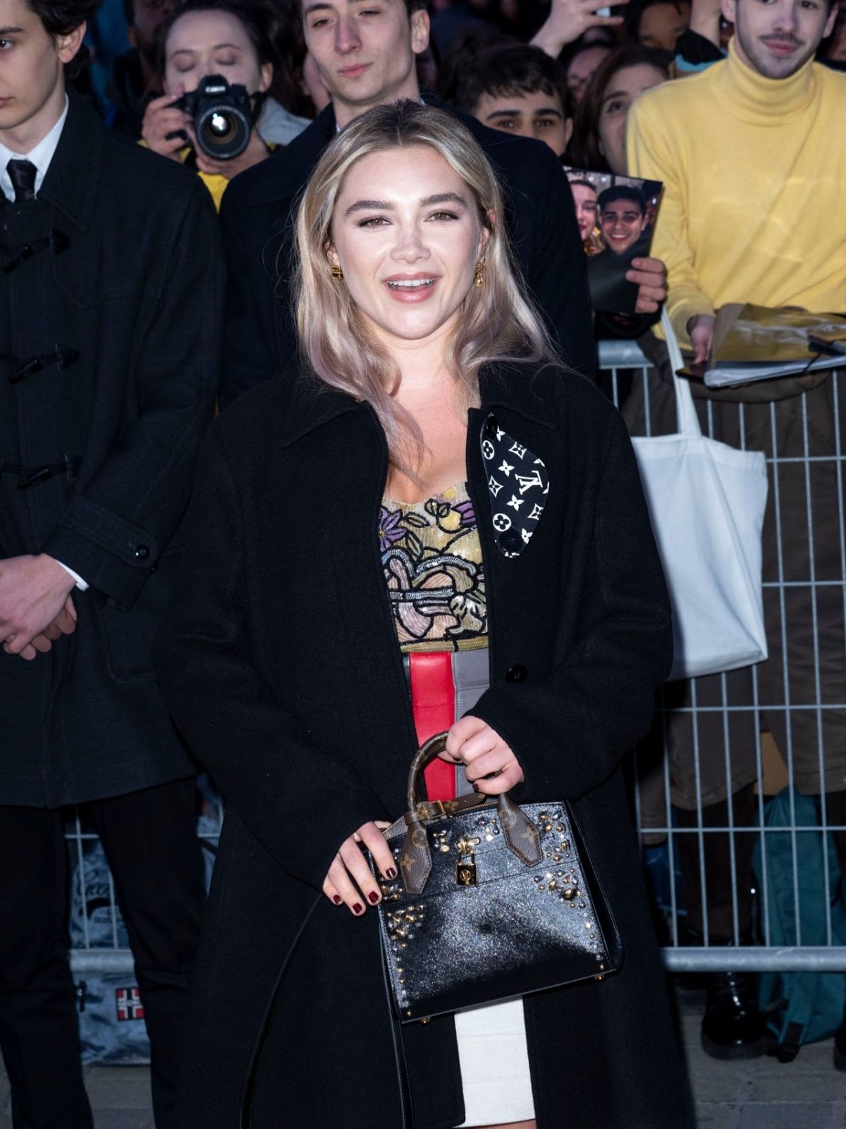 Florence Pugh arriving at the Louis Vuitton Fashion Show in Paris 03/03