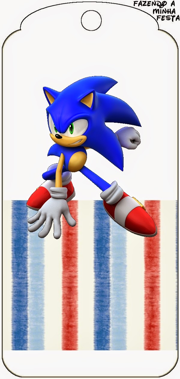 Sonic: Imprimibles, Imágenes y Fondos Gratis para Fiestas. Para marcapaginas de Sonic.