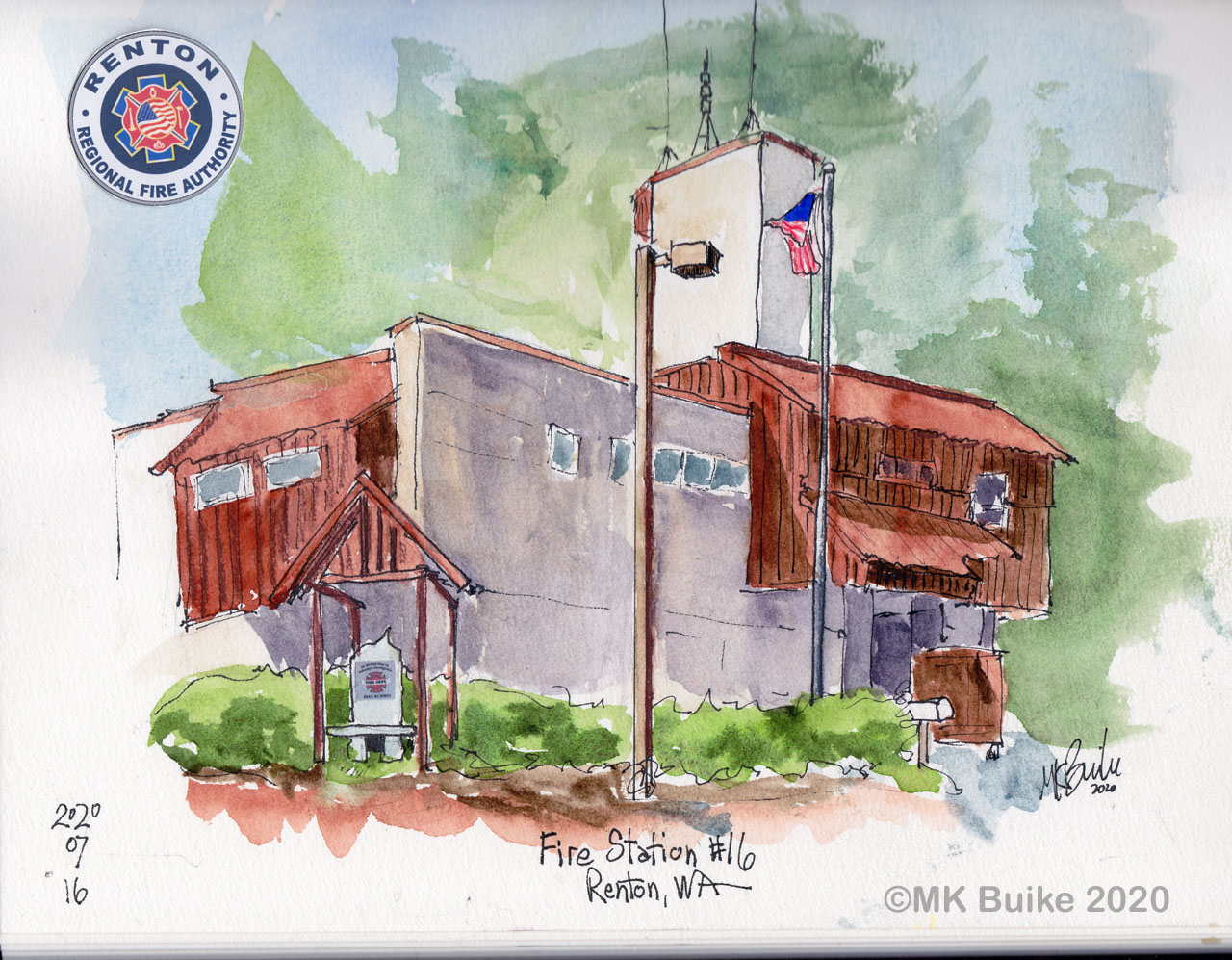 Renton Fire Stations In Gratitude Urban Sketchers