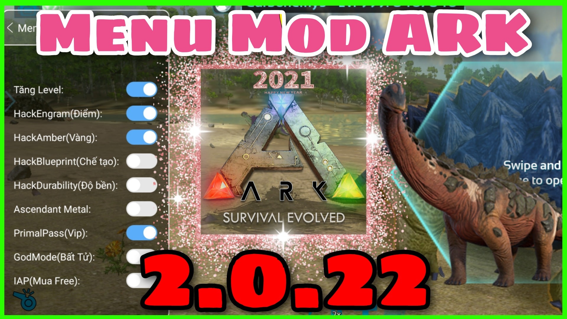Menu Mod ARK SURVIVAL EVOLVED Cực Xịn Mời Các Bạn Tải Về Android