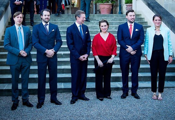Prince Felix, Prince Louis, Princess Alexandra, and Prince Sebastien. Hereditary Grand Duke Guillaume and Hereditary Grand Duchess Stéphanie