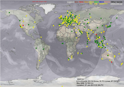dxmap 28 Jan 2013 DX Report