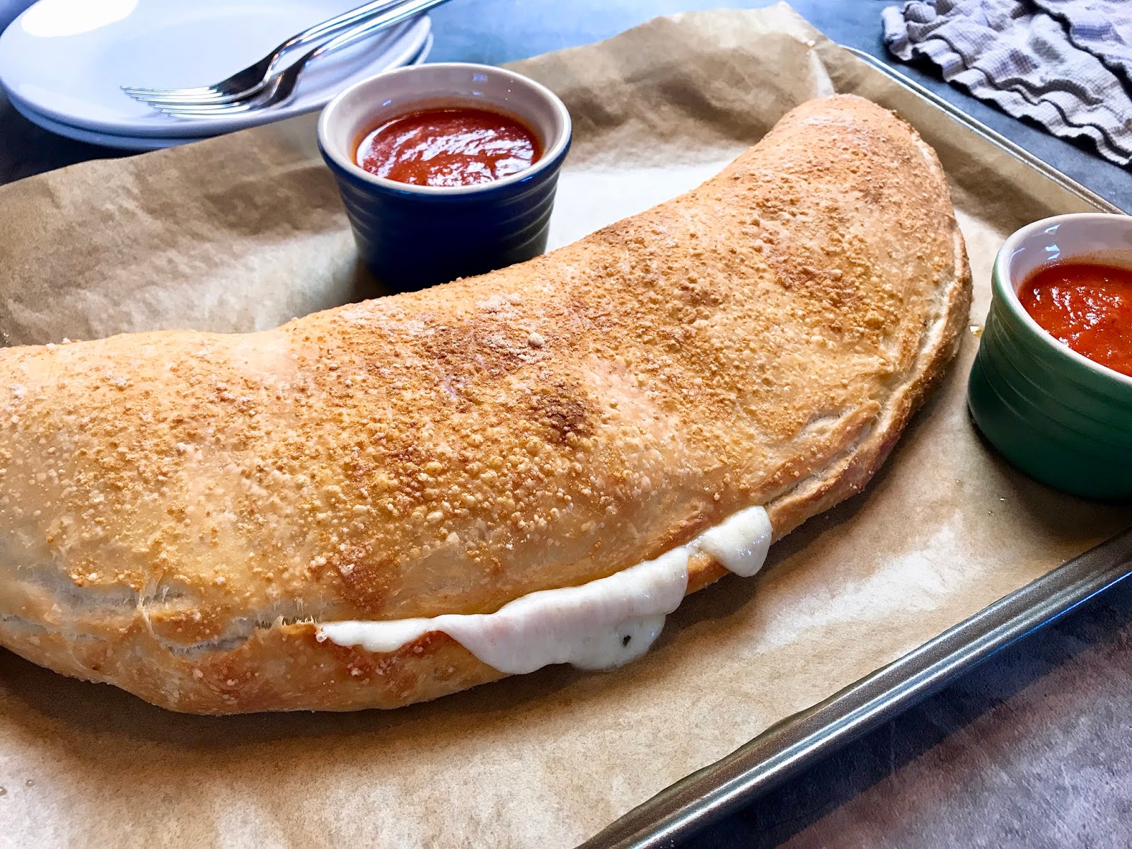 Cheese Calzone with Marinara (5 ingredients!)