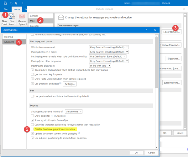 Outlook перестал работать, не отвечает, зависает или зависает