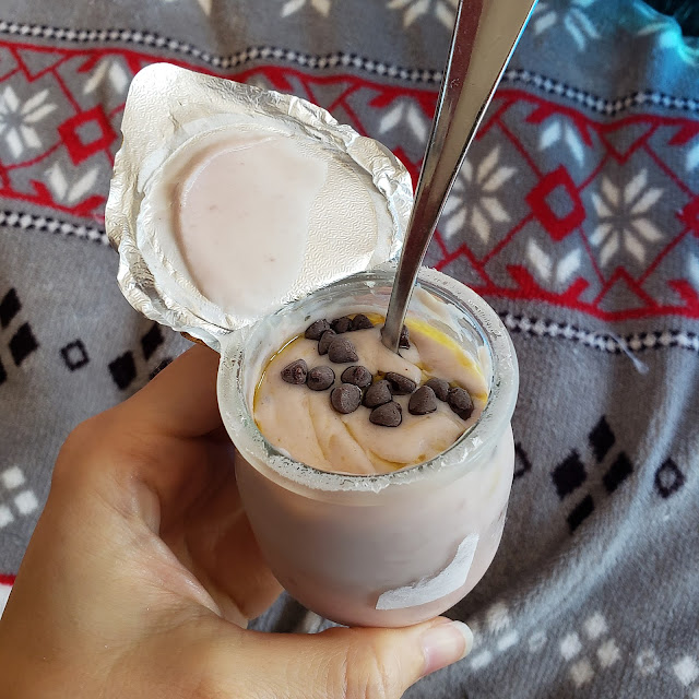 Cup of Riviera coconut yogurt topped with chocolate chips