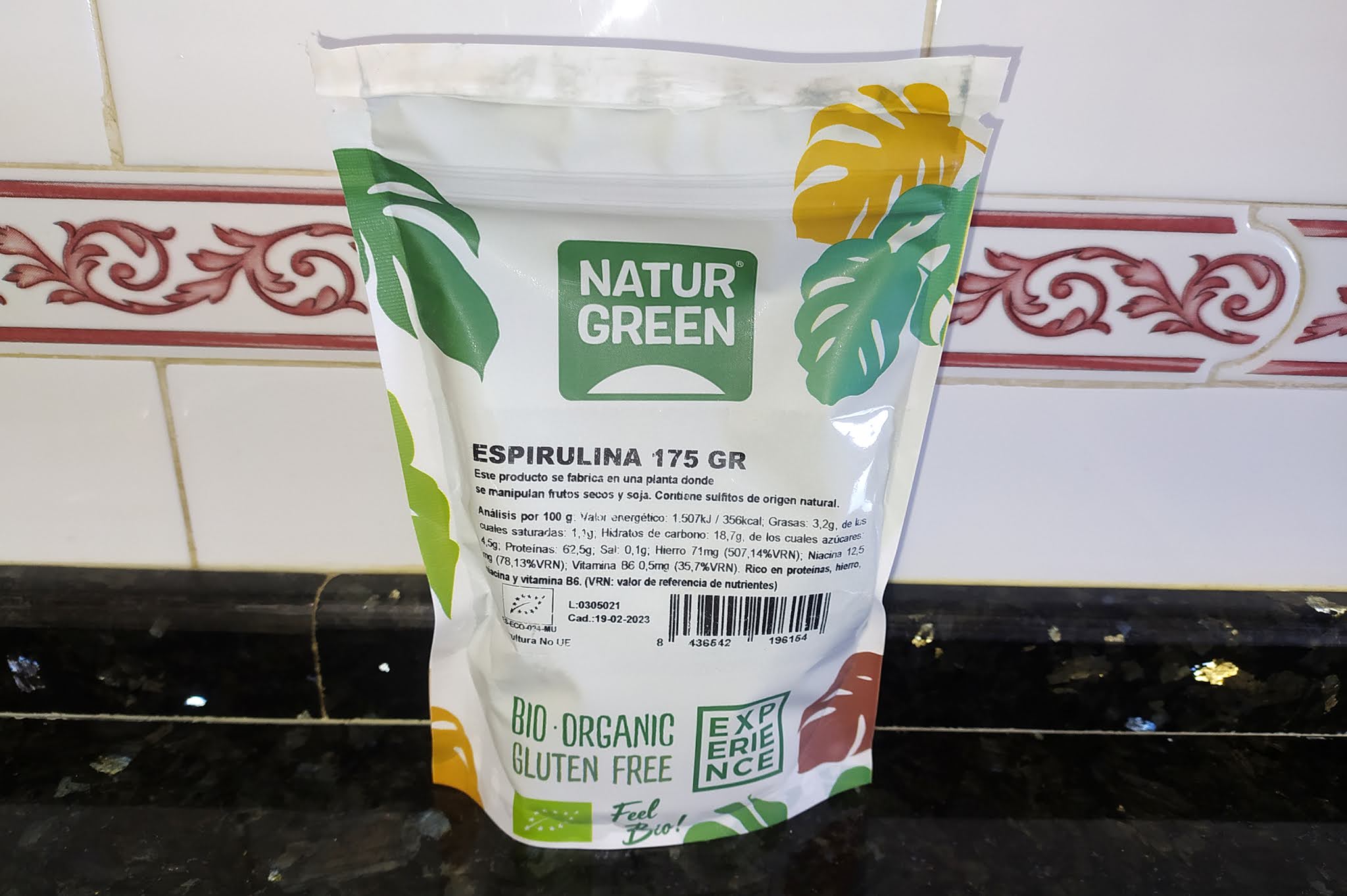 Espirulina producto bajo en histamina, sin gluten, sin lactosa y vegano