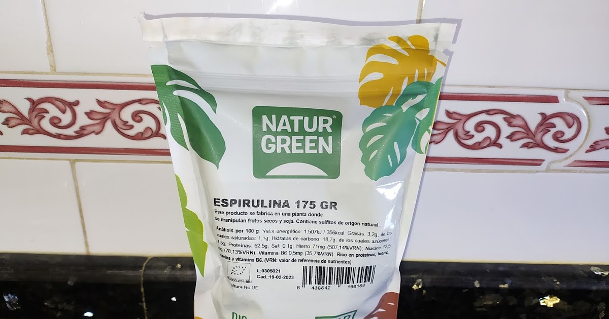 Espirulina producto bajo en histamina, sin gluten, sin lactosa y vegano