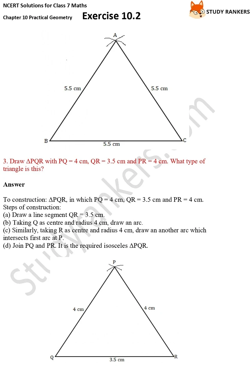 NCERT Solutions for Class 7 Maths Ch 10 Practical Geometry Exercise 10.2 2