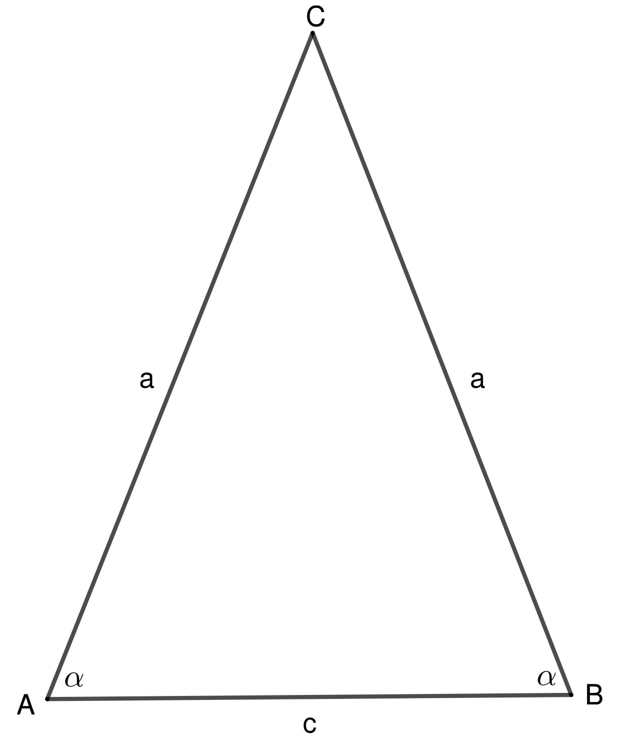 лице на равнобедрен триъгълник