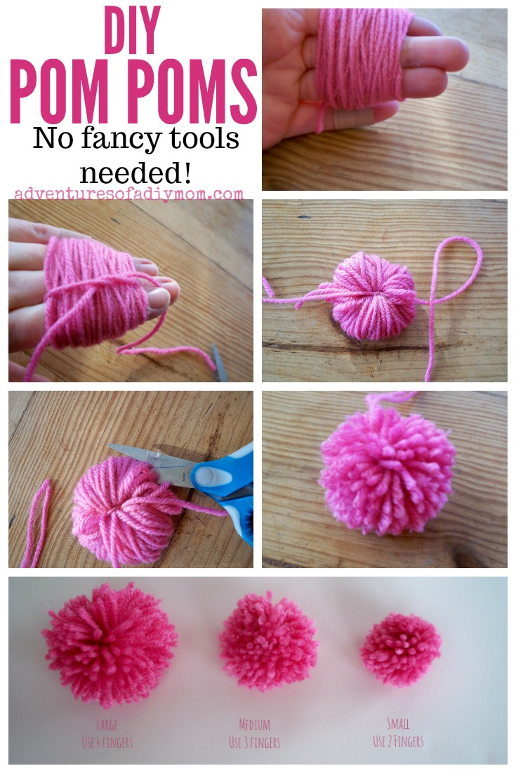 How to Make Yarn Pom Poms - Adventures of a DIY Mom