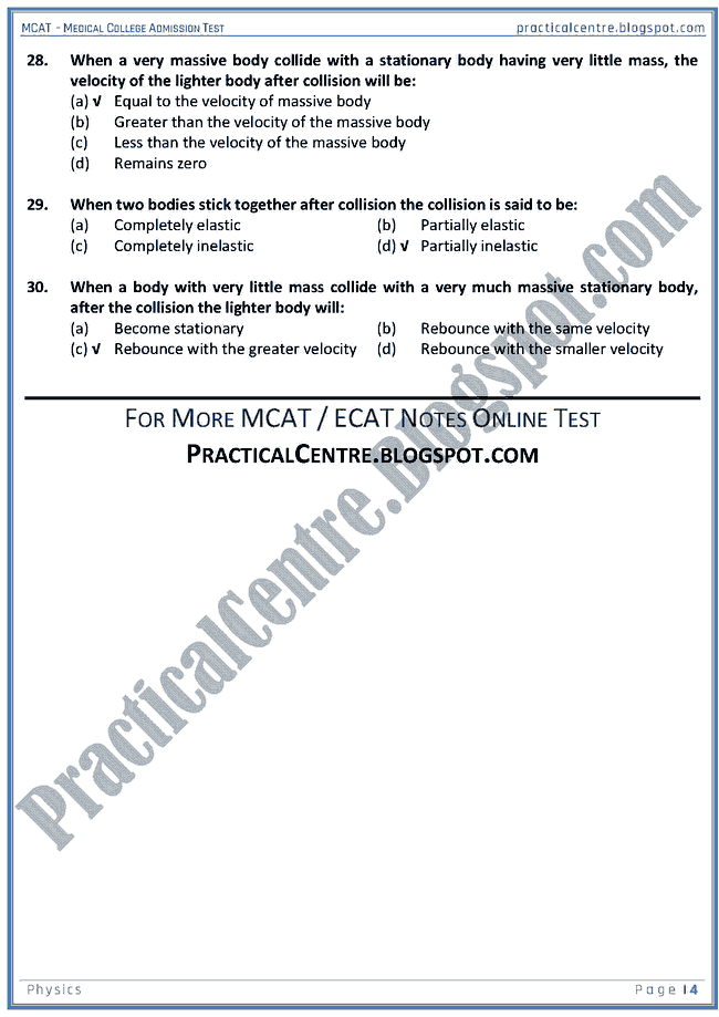 mcat-physics-momentum-mcqs-for-medical-college-admission-test