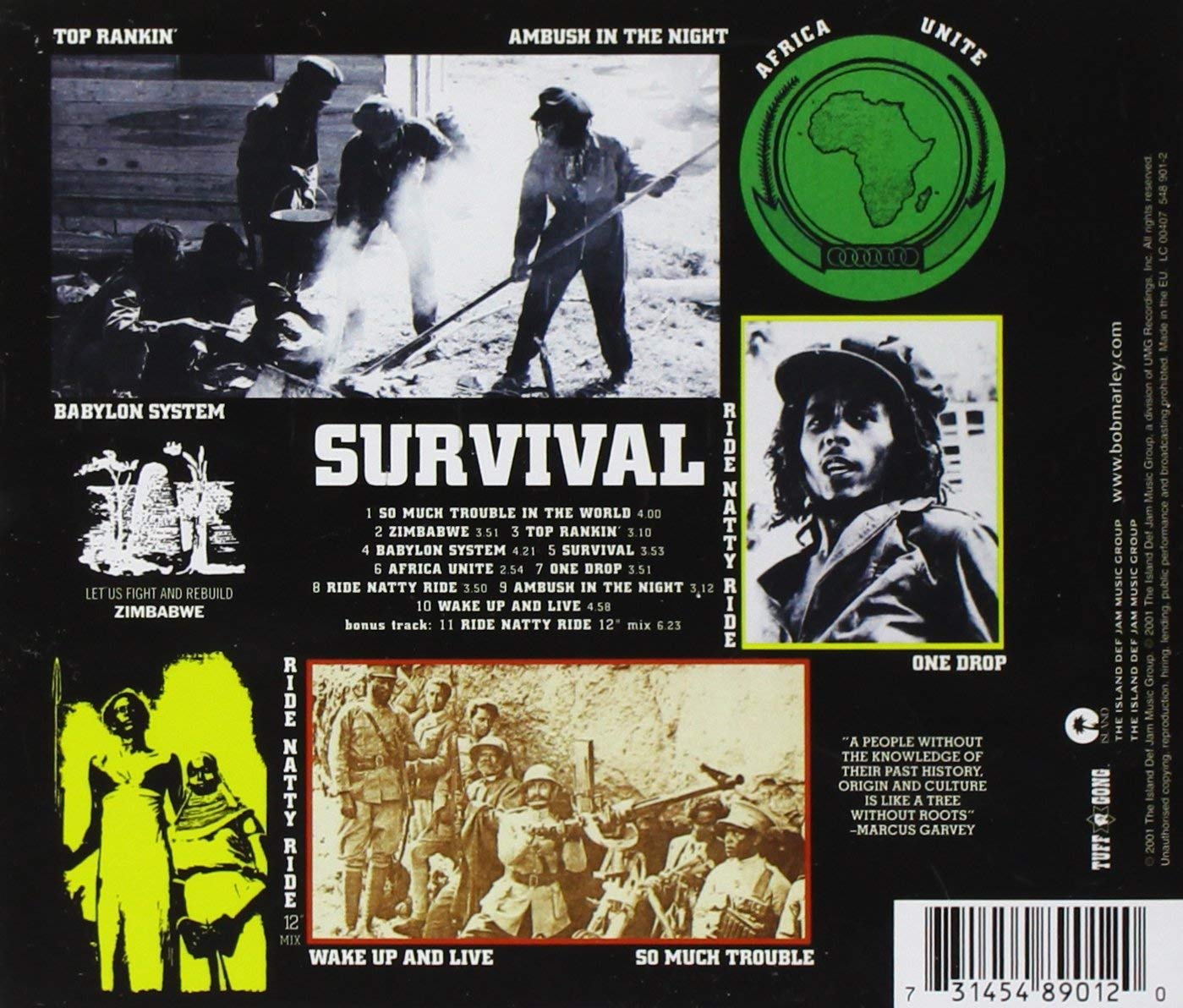Classic Rock Covers Database Bob Marley & The Wailers Survival (1979)