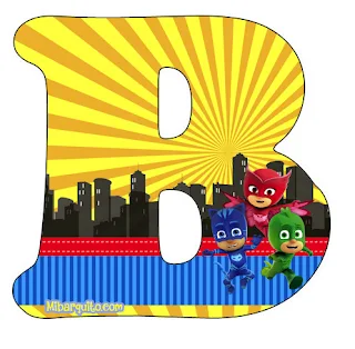 Alfabeto de PJ Masks en la Ciudad. PJ Masks Alphabet. 