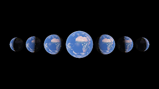 أشكال مختلفة لكوكب الأرض على خلفية باللون الأسود