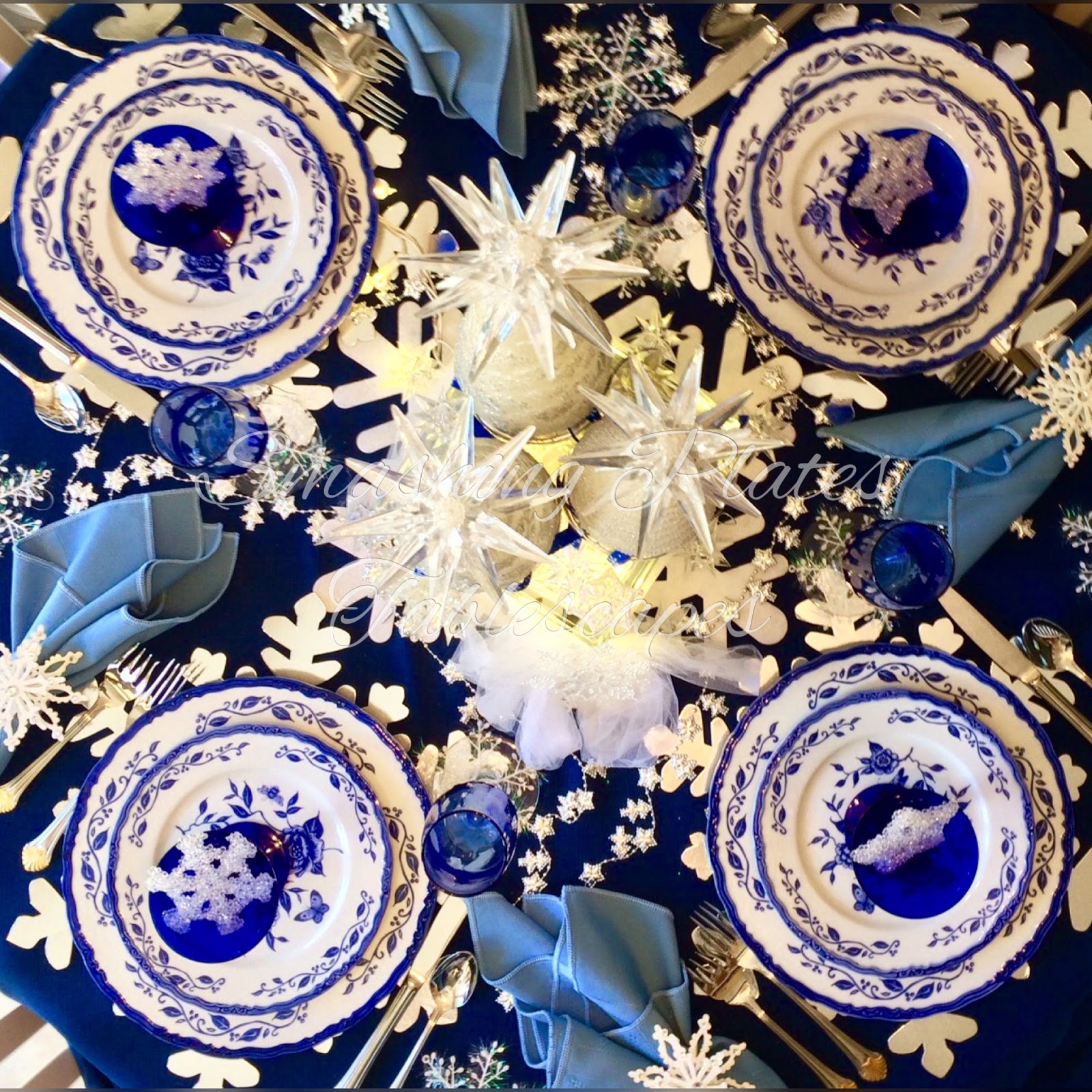 Smashing Plates Tablescapes Winter Blues