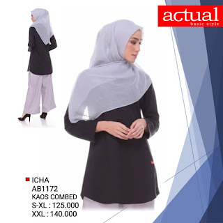 Koleksi Blus Casual Muslimah Actual Basic Terbaru AB 1172 Blus Icha