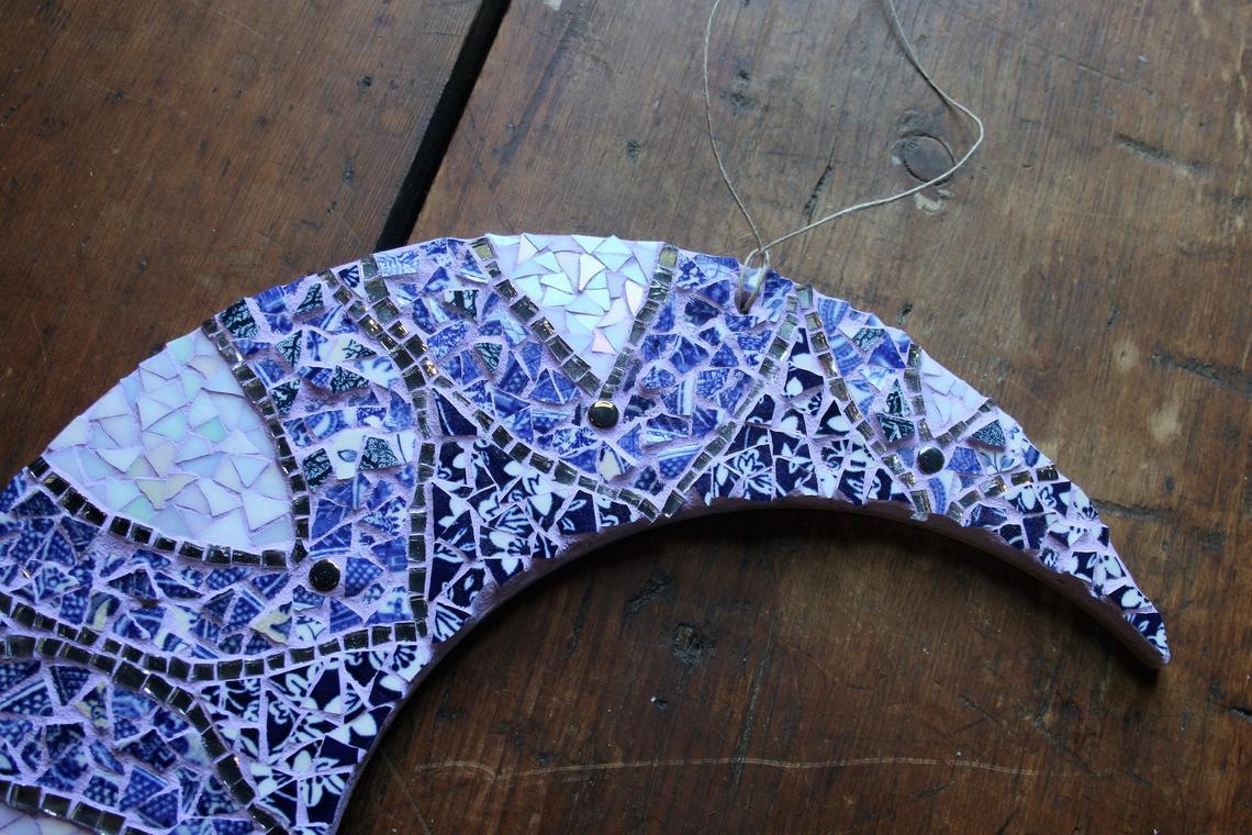 Art By Earth Mother Mosaics Mosaic Monday Crescent Moon Mosaic