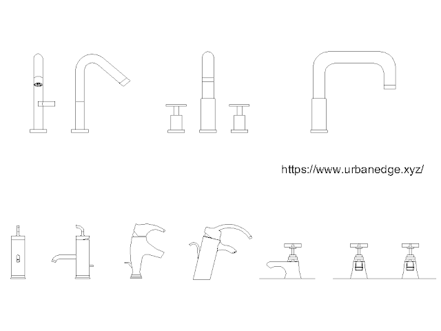 Bathroom Taps cad blocks and dwg models