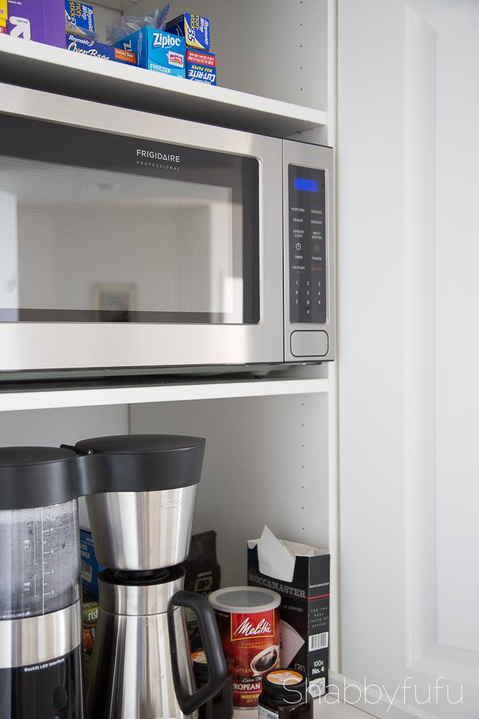 How To Build A Hidden Coffee Station and Microwave Shabbyfufu
