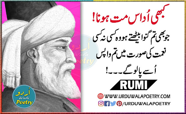 Maulana Muhammad Rumi Quotes on Sadness in Urdu, Blessings Quotes in English