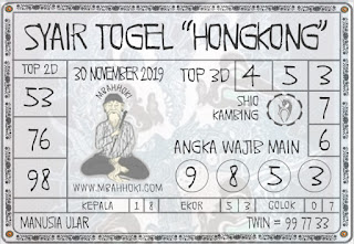Syair Hk 30 November 2019 Prediksi Hk 30 November 2019