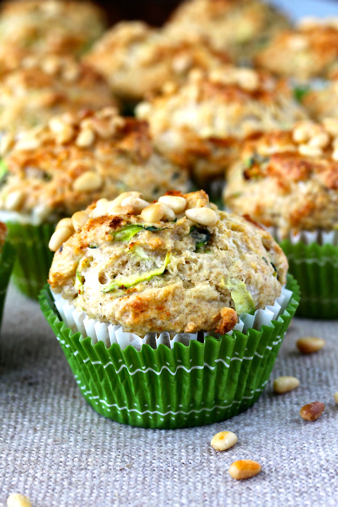 Cheesy Zucchini and Basil Muffins | Karen&amp;#39;s Kitchen Stories