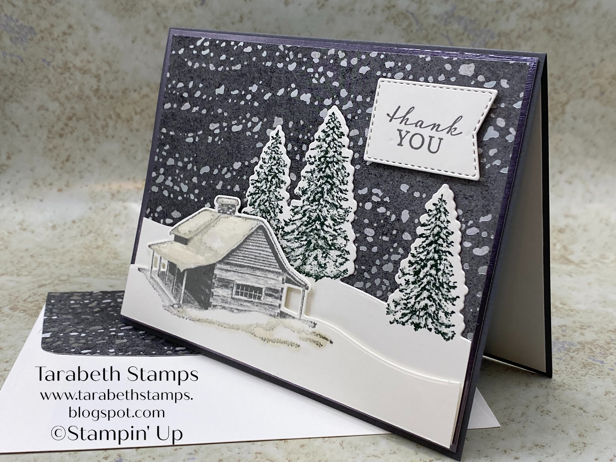 Tarabeth Stamps: Stampin' Up Peaceful Cabin Thank You Card