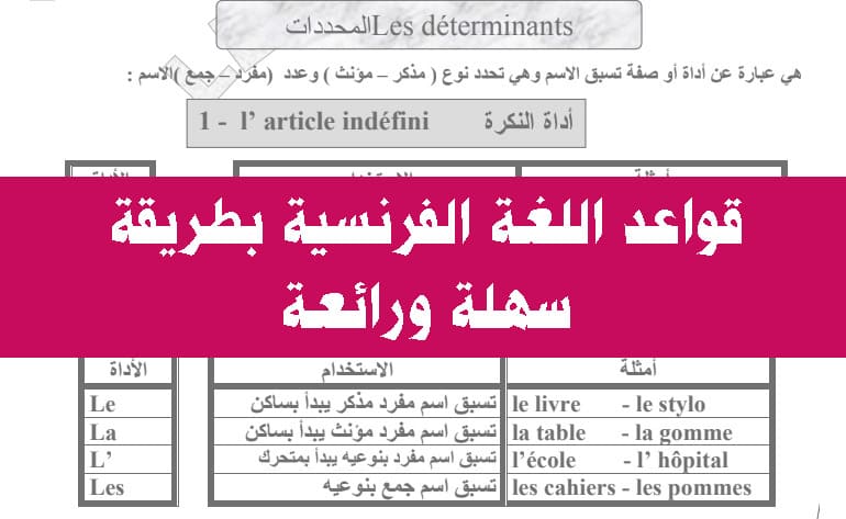 دروس اللغة الفرنسية بطريقة سهلة ورائعة دروس اللغة الفرنسية بطريقة سهلة ورائعة