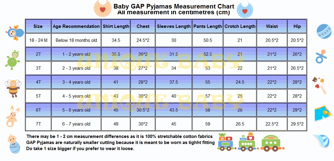 Baby Gap Size Chart