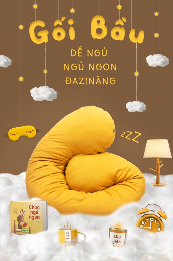 [A159] Gối bầu Đậu Khuyết: Chếc gối hữu dụng cho Mẹ Bầu từ mang thai đến sau sinh.