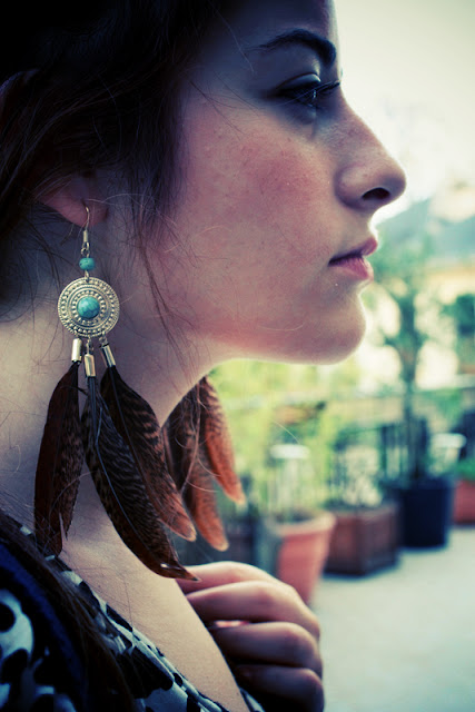 boucles d'oreille plumes