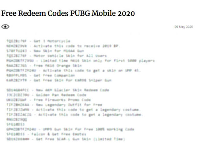 Free Redeem Codes PUBG Mobile 2020