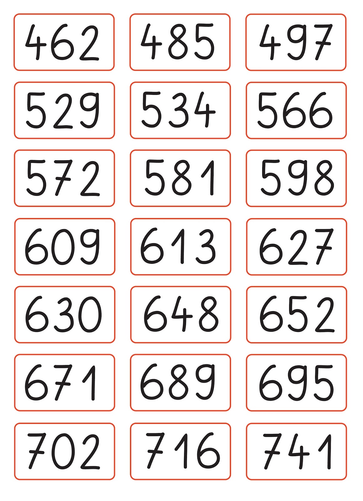 Lernstübchen: Zahlenkarten bis 1000