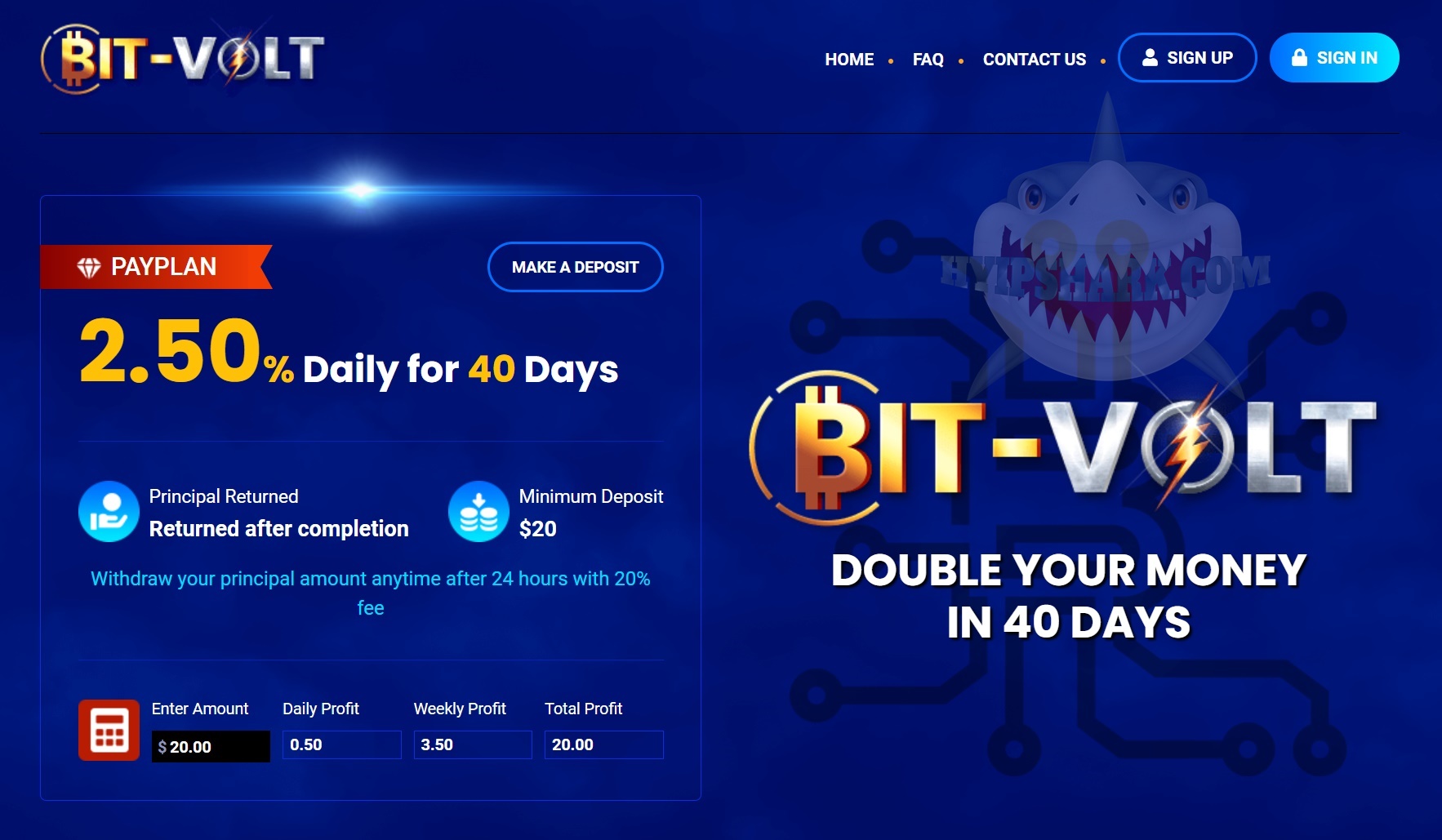 review hyip : bit-volt.io