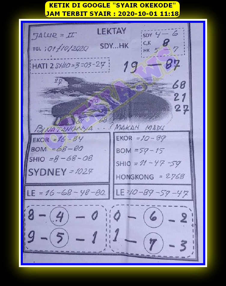1 New Message Kode Syair Singapore 1 Oktober 2020 Forum Syair Togel Hongkong Singapura Sydney