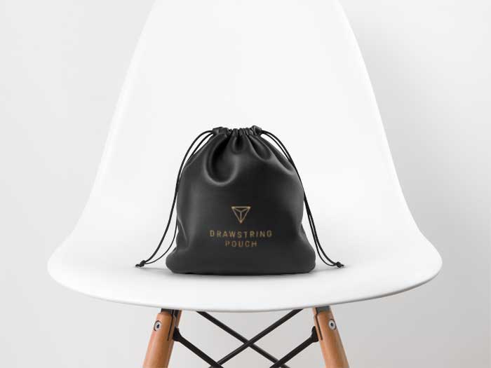 Leather Drawstring Pouch PSD Mockup Free Download Leather Drawstring Pouch Mockup