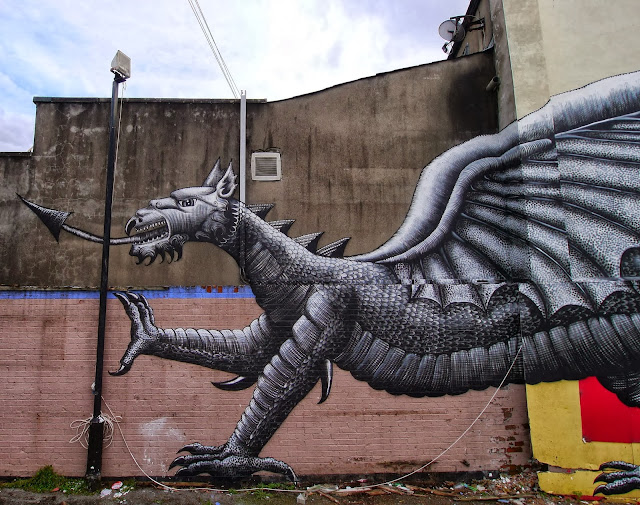 Street Art By Phlegm For Empty Walls Urban Art Festival In Cardiff, Wales. 3