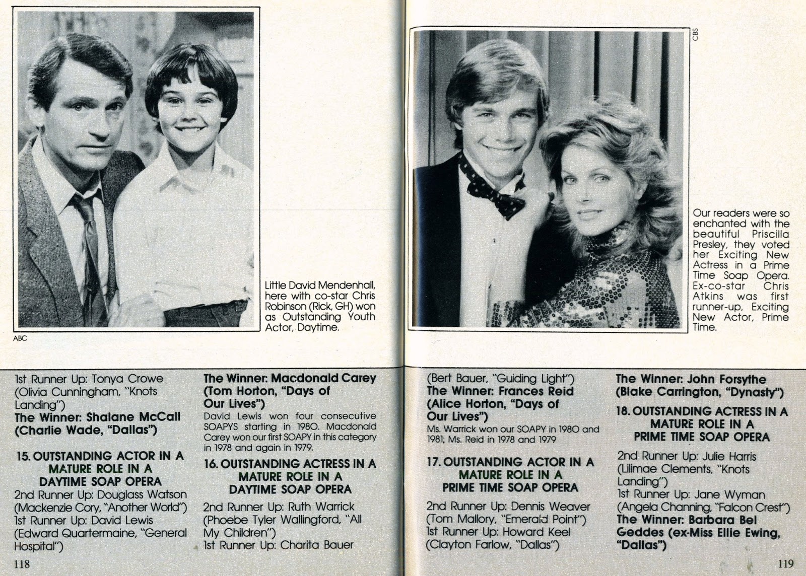 1st Annual Soap Opera Digest Award Winners Part 4 of 7