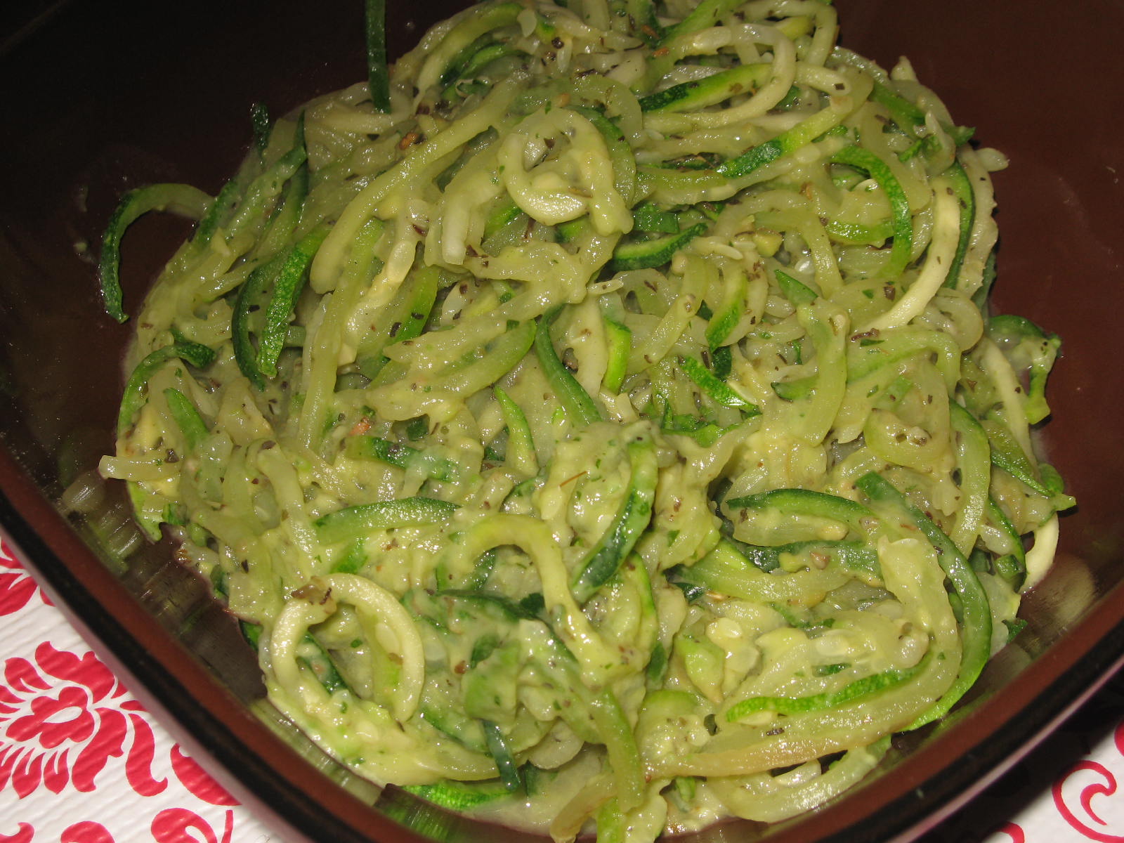 nannykim's recipes zucchini pasta with avacado basil coconut milk