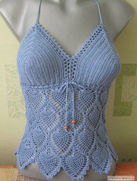 The best in internet: Lace Crocheted Top with Pineapple Motif