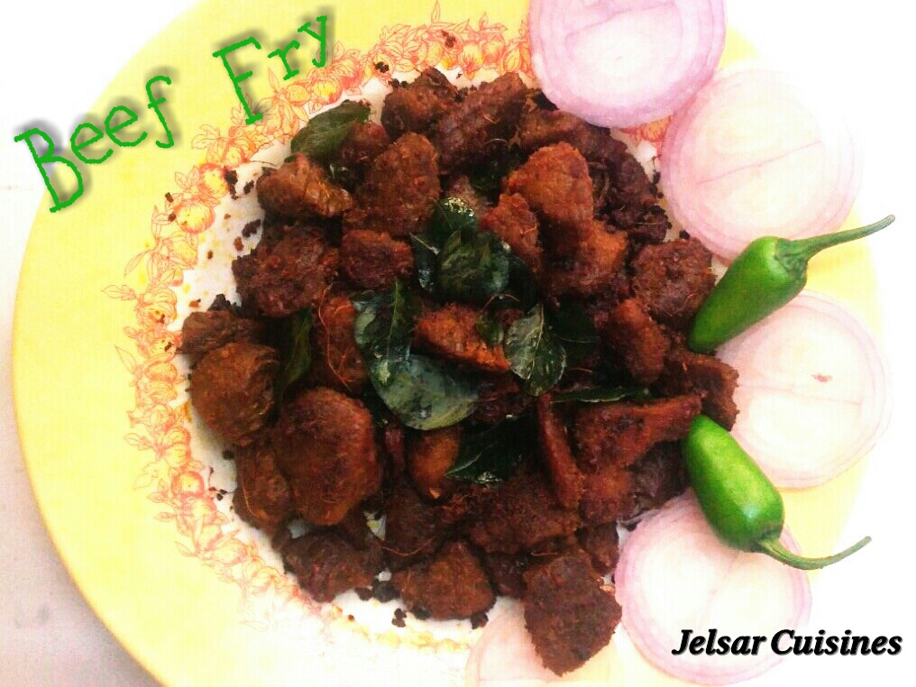 Jelsar Cuisines: Beef Fry - South Indian Style