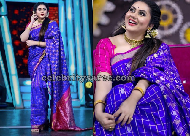 Namitha Blue Silk Saree