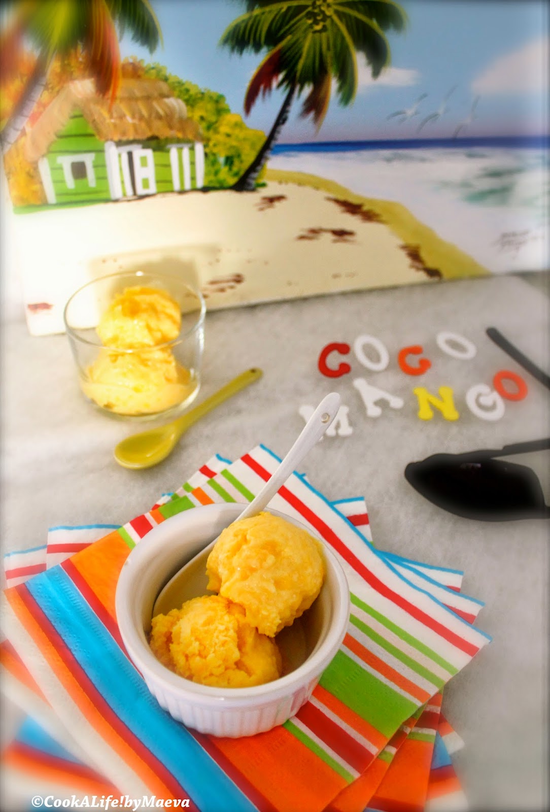Frozen yogurt , glace au yaourt, coco mangue (option vegan) • Frozen yogurt coconut mango - Cook A Life! by Maeva