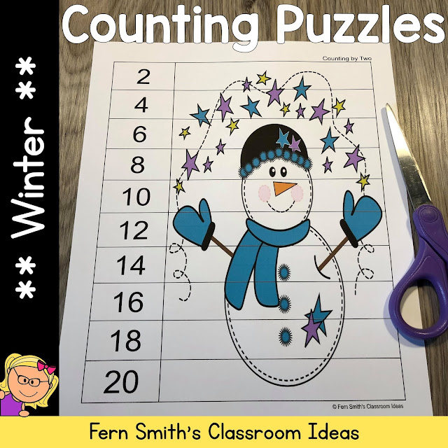Click Here to Download These Winter Snowman Counting Puzzles For Your Classroom Today!