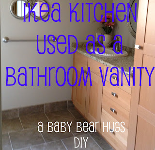 ikea kitchen used as a bathroom vanity