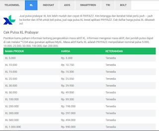 Harga Pulsa di PAYFAZZ